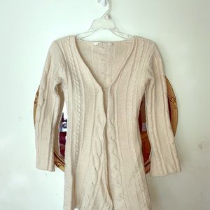 Off white wool/cashmere blend cardigan